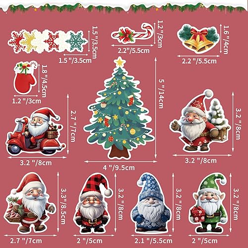 Miniatura 5 de 16 imanes de Navidad para refrigerador para decoración de Navidad, Acción de Gracias, Año Nuevo, lindo gnomo, Papá Noel, árbol de Navidad, bolsa de