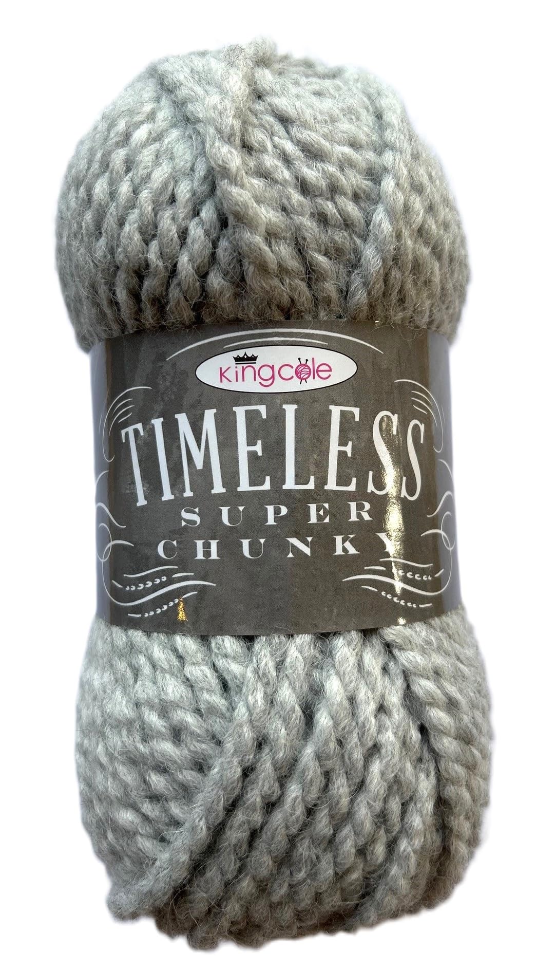 King Cole 1864454 Timeless Super Chunky Grey Yarn - 85M, 100g