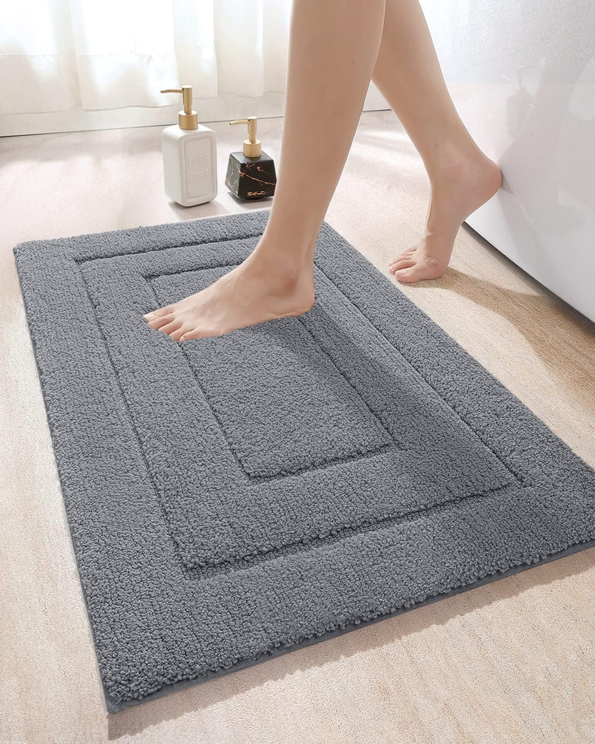 DEXI Bath Mat 40 x 60 cm,NonSlip Bathroom Mat MachineWashable,Ultra