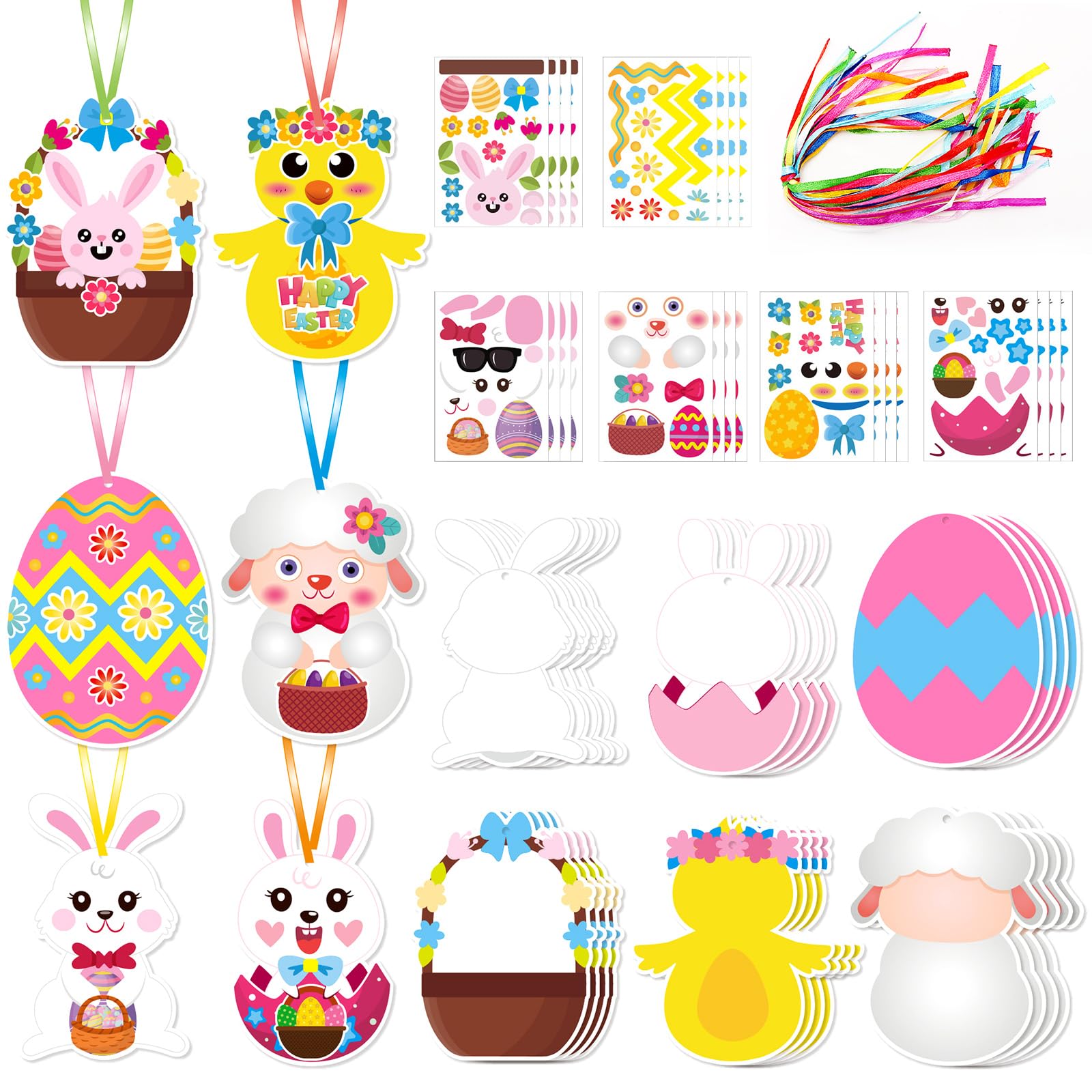 NOPKESV Ostersticker-Set – 50 Bögen Mit Hasen, Eiern & Blumen Für DIY-Deko