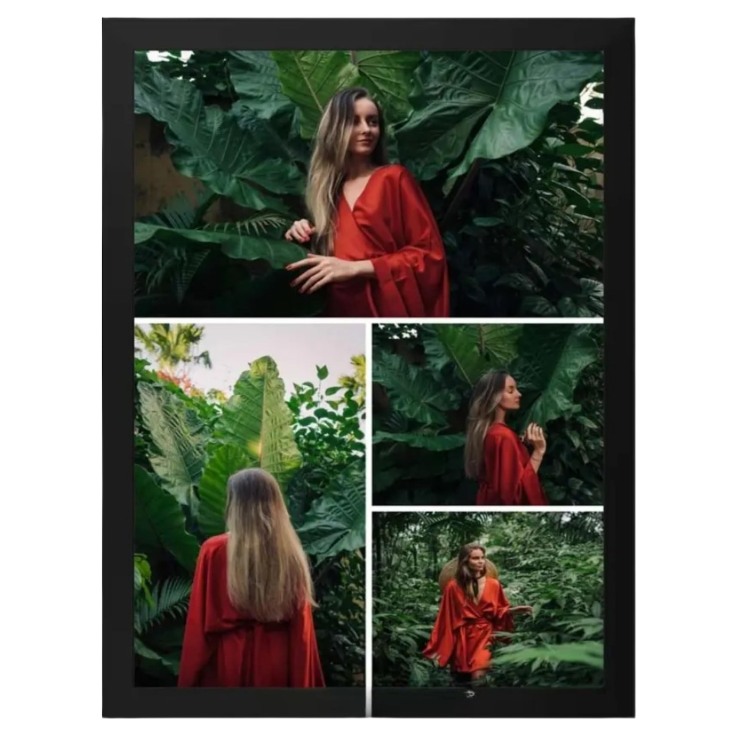 Aesthetic Portrait Photo Collage Frame | Modern Nature Theme Wall Photo Frame | Artistic Multi Photo Frame for Home Decor | Gift for Living Room, Bedroom & Office