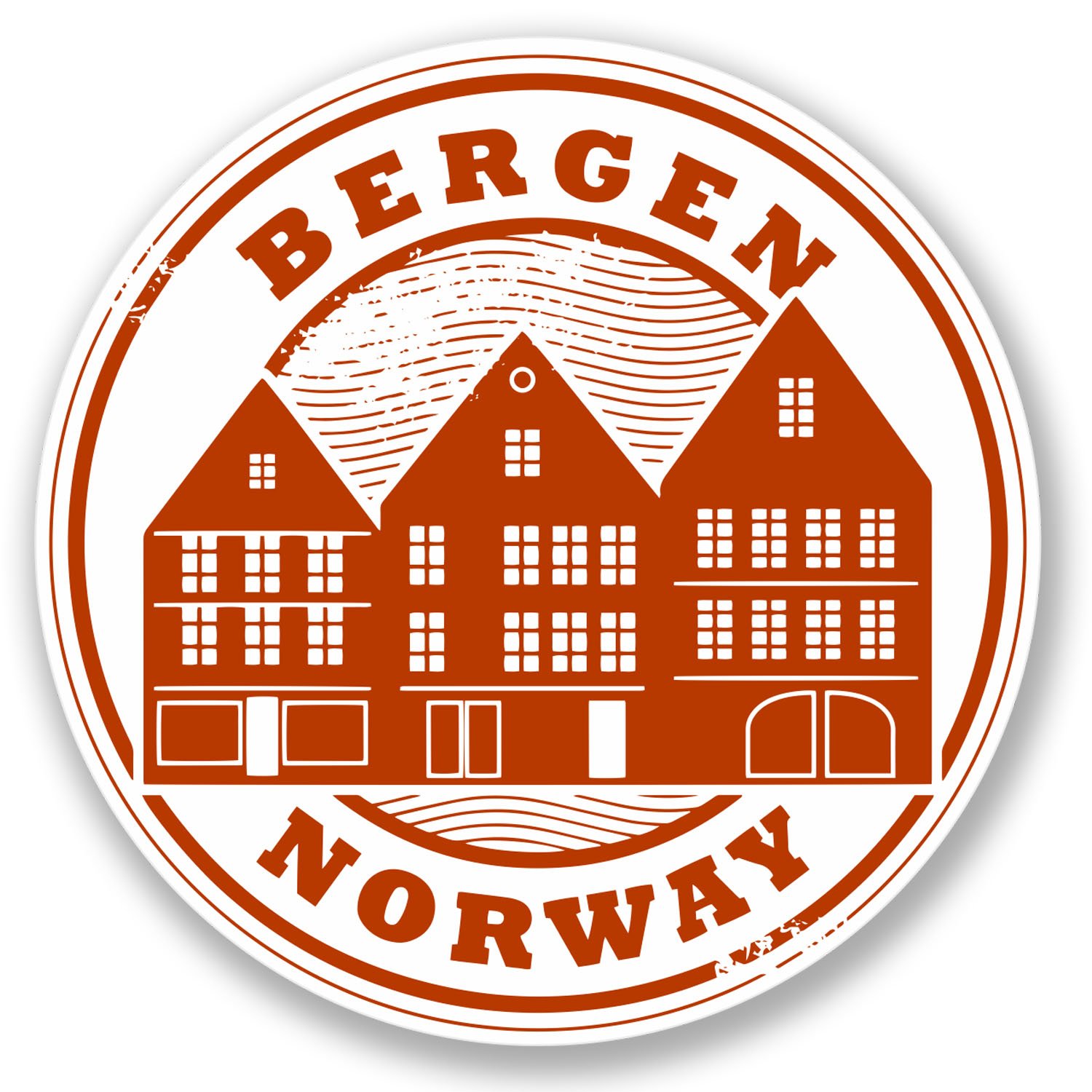 2 x Bergen Norway Sticker Car Bike Bike Laptop Surf Travel Luggage Flag #4256 (10cm x 10cm)