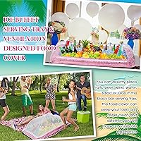 Vista 6 de Leitee El kit inflable de barra de servicio incluye enfriador de bufé con purpurina para fiestas, soporte de hielo con tapón de drenaje, cubierta