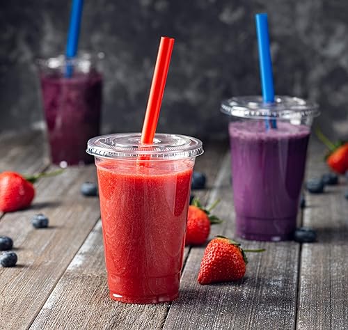 Miniatura 5 de Vasos de PET transparentes con tapas planas para café helado, batido, bebidas frías, tazas de granizado, batidos, slurpee, helado, postre, fiesta,
