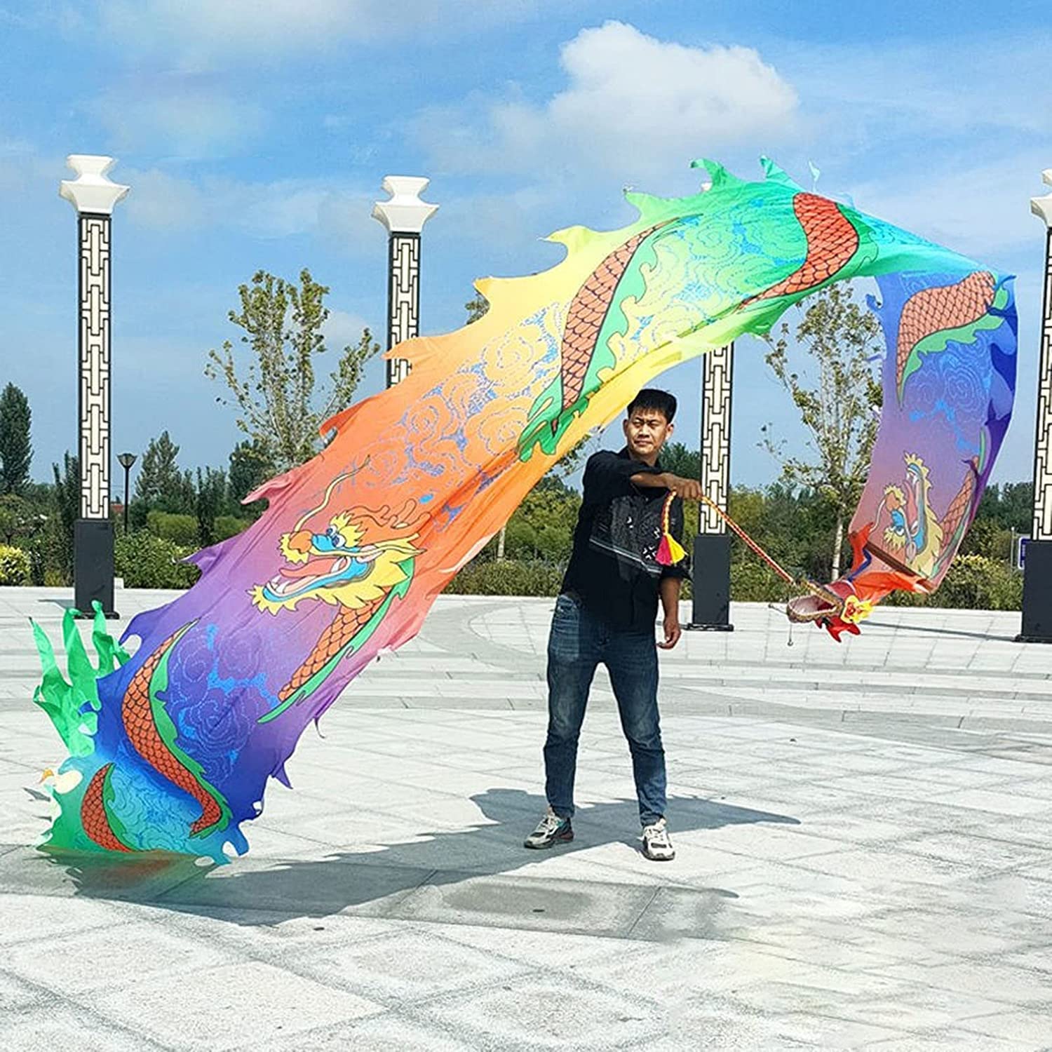 poi, Übungsband Streamer Seide Rave Zubehör(12m/39ft)