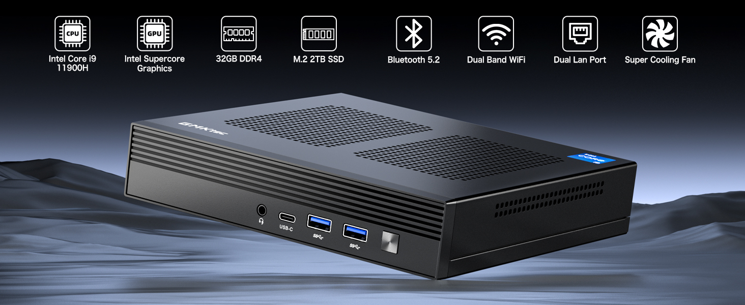 GMKtec ミニPC Intel i9-11900H 16GB+512GB Amazon.com: GMKtec Mini PC Intel Core i9-11900H, Mini Computadoras