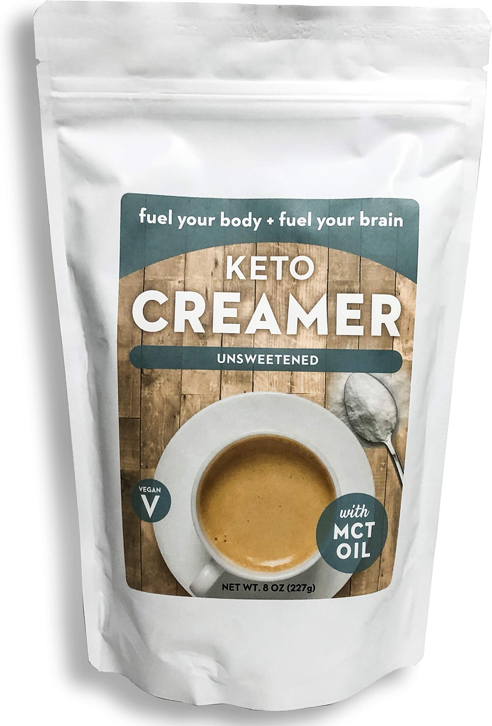 Keto Unsweetened Creamer with MCT Oil, Dairy Free Super Creamer, 8 oz Resealable Bag