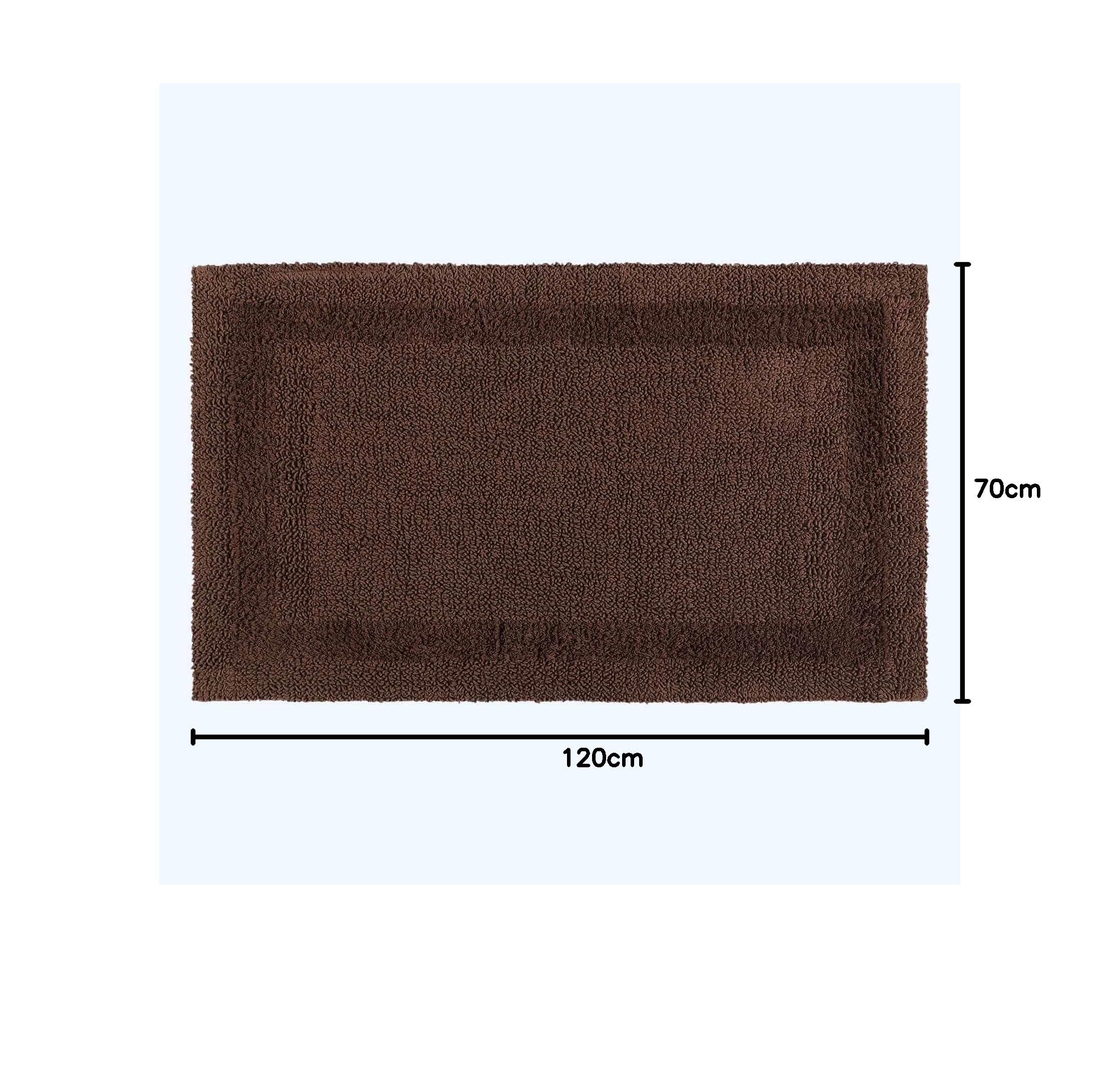 Homescapes Tappetino da bagno grande, marrone, XXL, 70 x 120 cm, in cotone, design reversibile