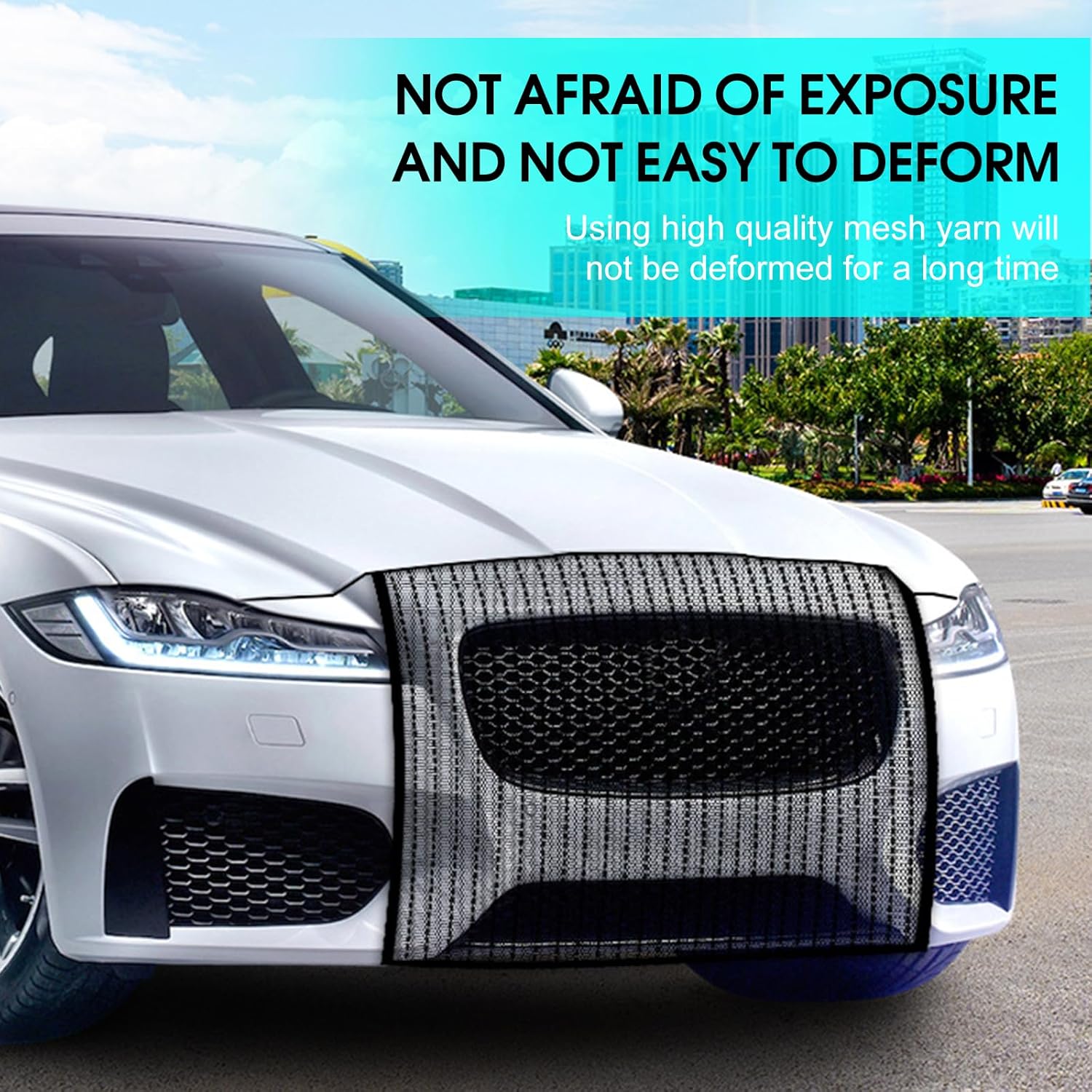 2Pcs Car Grille Protection Net,High-Density Front Grill Air Intake Dustproof Net,Preventing Stones,Dirt And Leaves From Flying Into The Automotive Engine Space,Exterior Accessories For Most Car(Black)