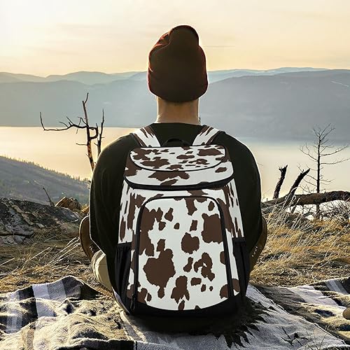 Miniatura 6 de Mochila enfriadora con estampado de vaca marrón, aislada, impermeable, a prueba de fugas, bolsa enfriadora de playa, ligera, para almuerzo, picnic,