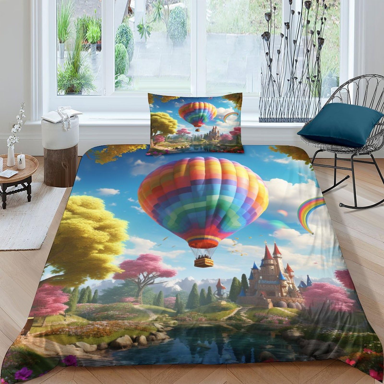 Housse de couette 135x200 cm anti-plis et facile d'entretien