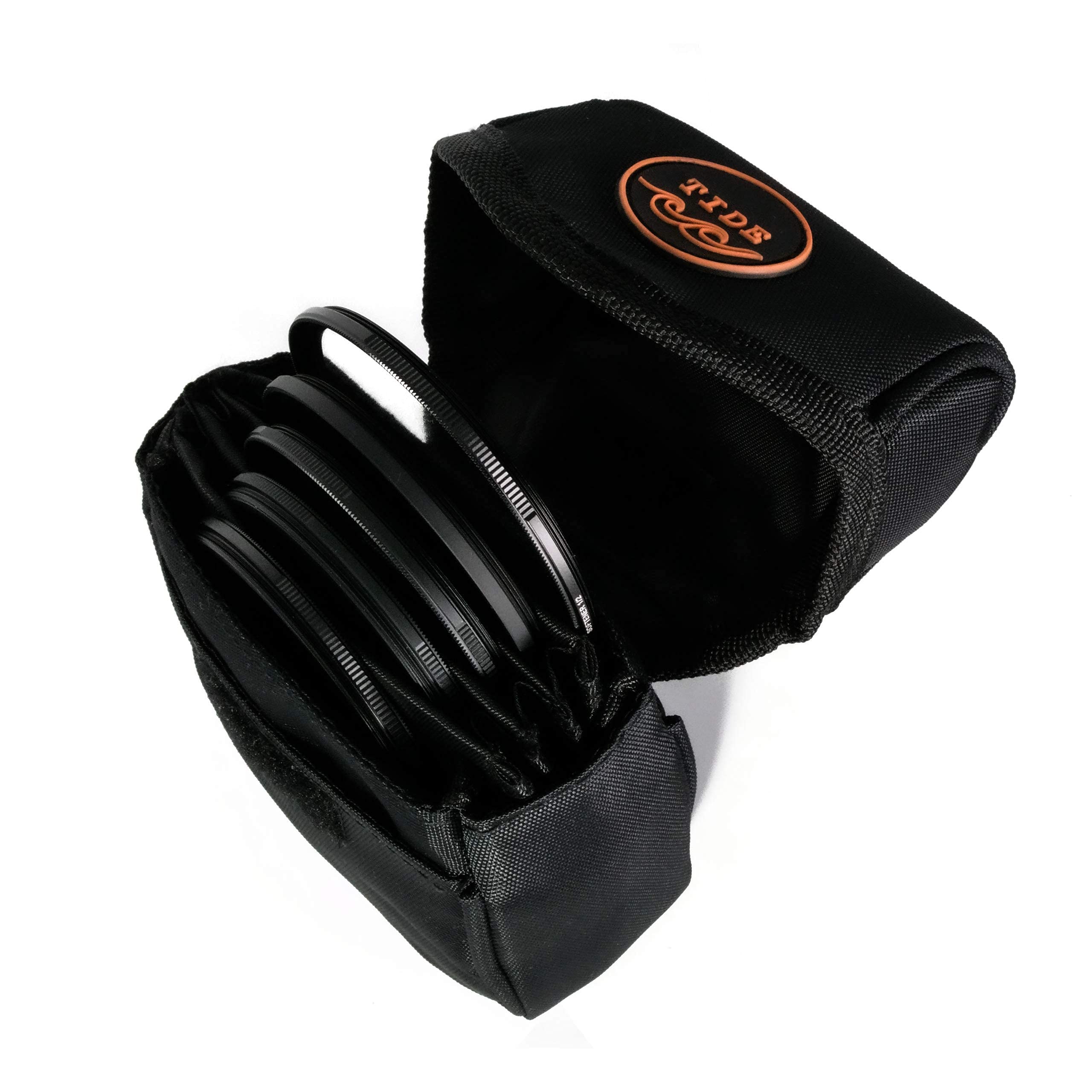 Custodia filtro per lenti Tide Optics | Contiene 5 filtri fino a 86 mm | Custodia protettiva durevole resistente all'acqua e alla polvere con rivestimento interno rimovibile