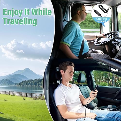 Miniatura 3 de Masajeador de espalda con calor, tracción y vibración, almohadilla masajeadora de asiento para aliviar el dolor de tejido profundo, tracción lumbar,