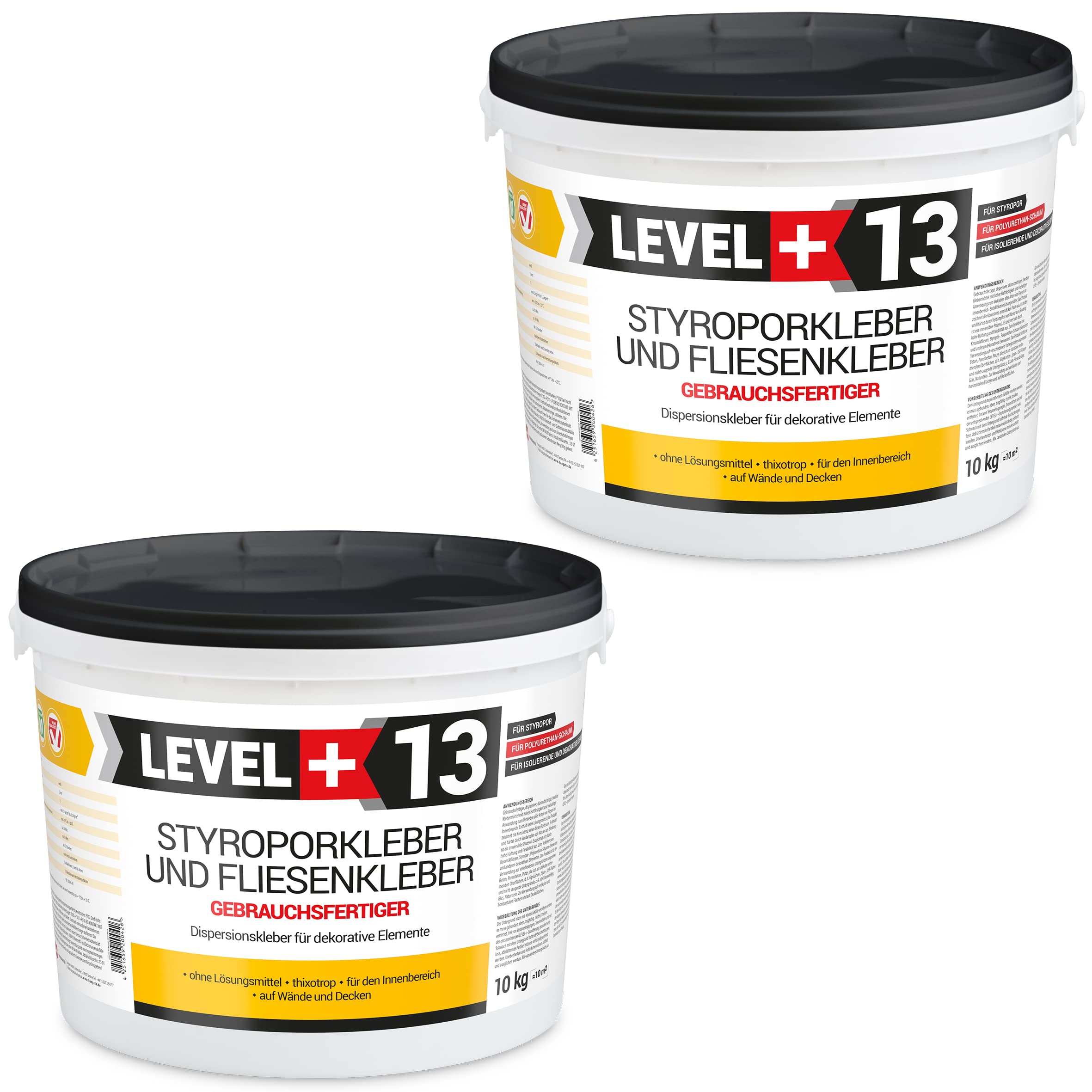 Styroporkleber 10kg+10kg Korkkleber Polymerbasis Dispersionkleber Dekorplatten Dekorelemente Montagekleber RM13