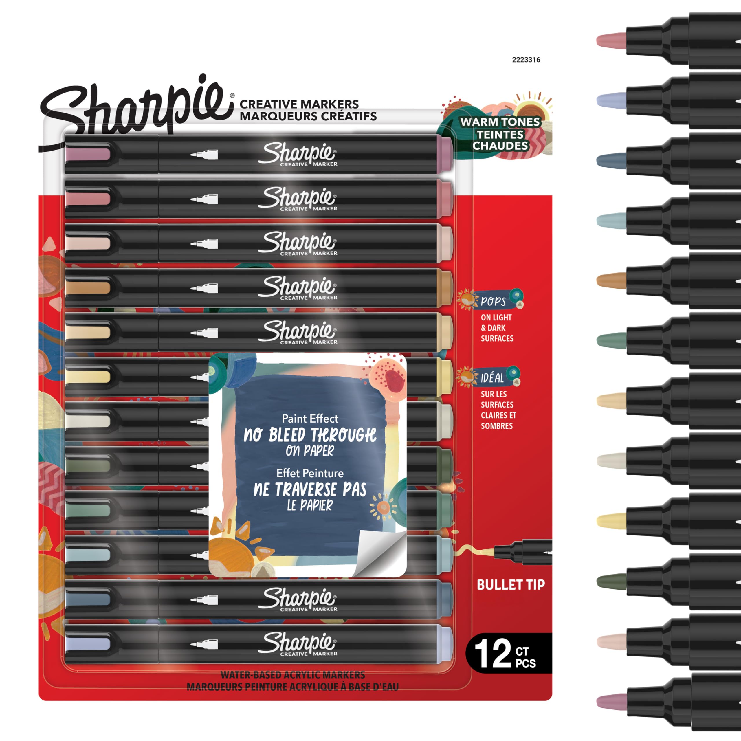 Sharpie Creative Marker Acrylic Paint Pens | Bullet Tip Water-Based Paint Markers | Lake Green | No-Bleed Ink Writes on Most Surfaces | Crafting & Art Supplies | 6 Count