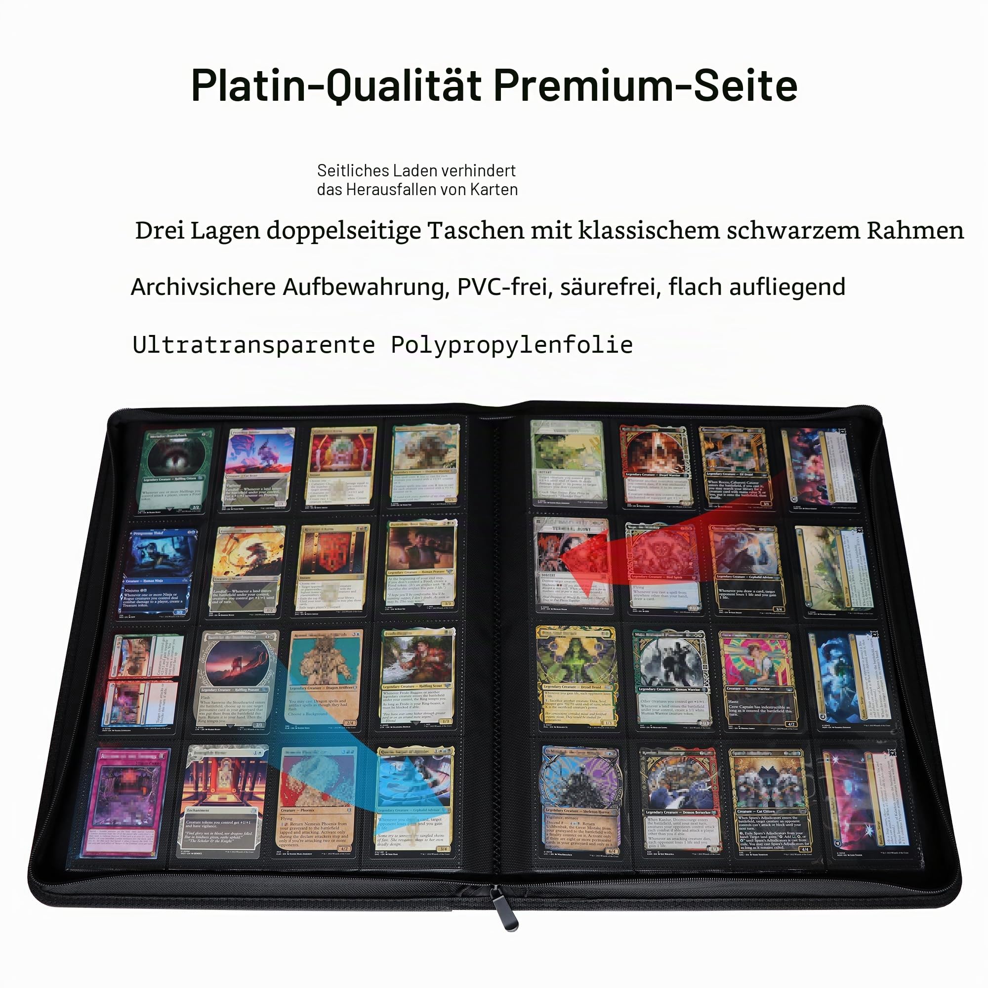 Ordner mit 16 Taschen, passend für 1344 Sammelkarten, Ringloses Album für TCG & Sportkarten, Weiß