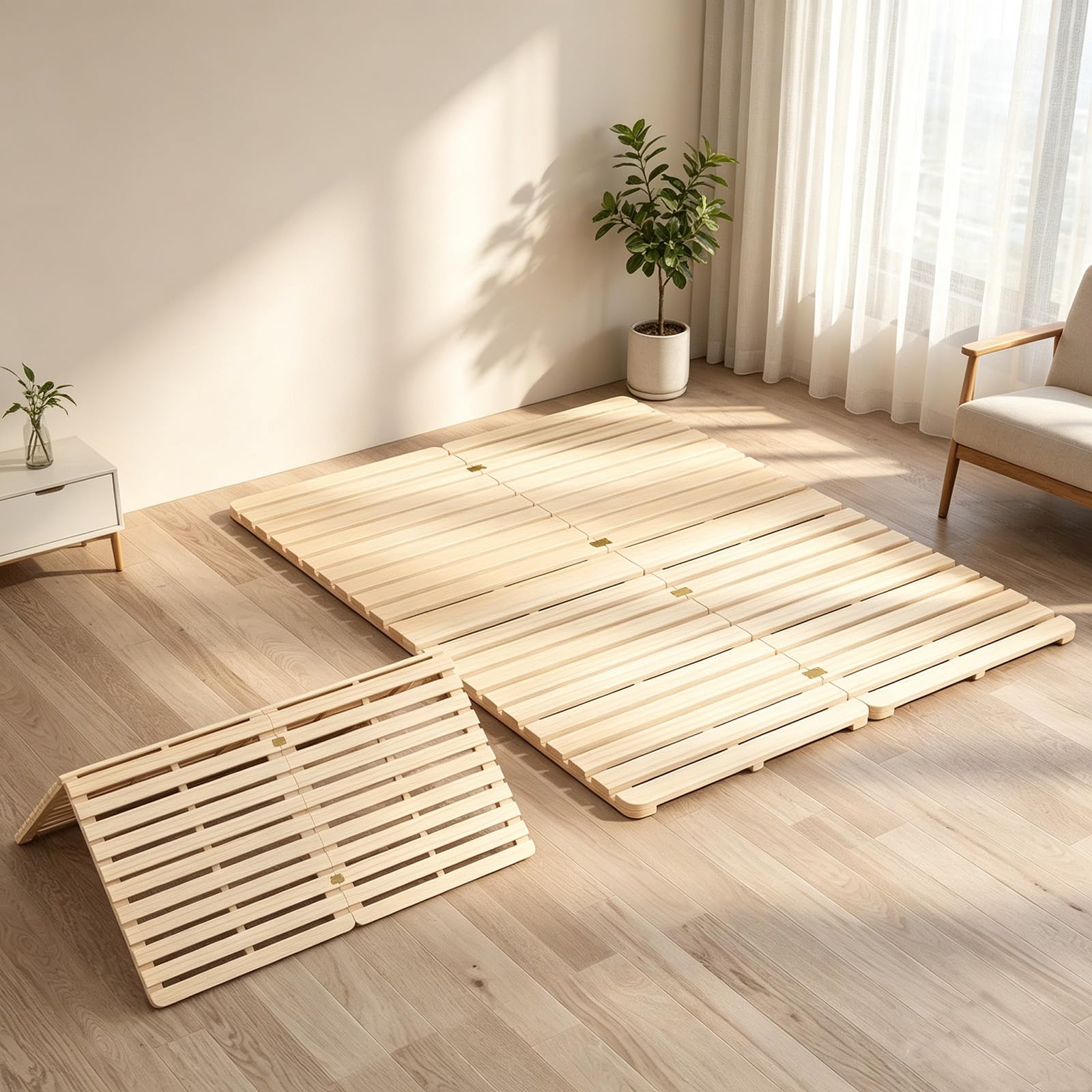 LILYPELLE Foldable Tatami Floor Bed Frame
