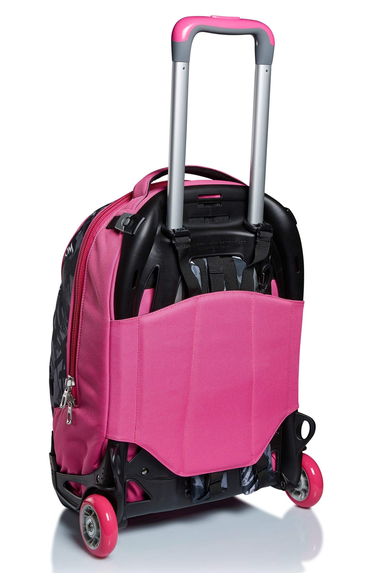 Trolley New Tech Seven, Keep Flag, Rosa, 3in1 Zaino Sganciabile, Scuola & Viaggio