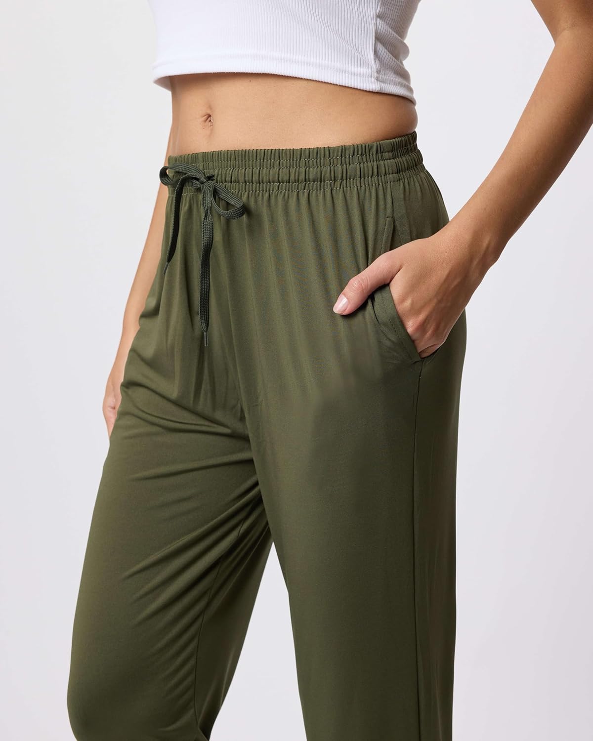 Real Essentials 3 Pack: Womens Dry-Fit Active Athletic Joggers Yoga Lounge Pants - Drawstring (Available in Plus Size) - Image 3