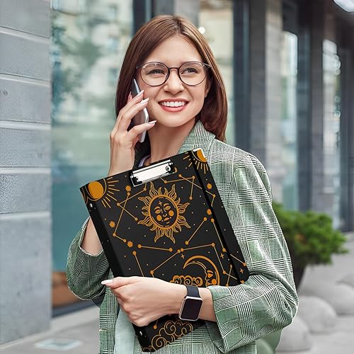 Miniatura 6 de HAOQINA Carpeta de 3 anillos de 1 pulgada, 5 pestañas divisoras de índice, portapapeles de tres anillos para papeles tamaño carta, organizador de