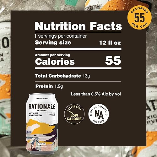 Miniatura 2 de Rationale Brewing Cerveza sin alcohol, Cerveza y Kolsch mexicana, paquete variado de cerveza artesanal NA, alternativa baja en calorías y sin