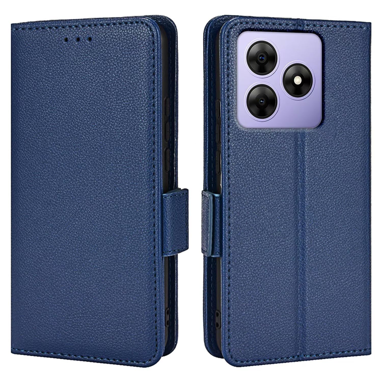 Topme Custodia In Pelle Per Blackview A95 | Cover Portafoglio Con Supporto | Grigio Litchi