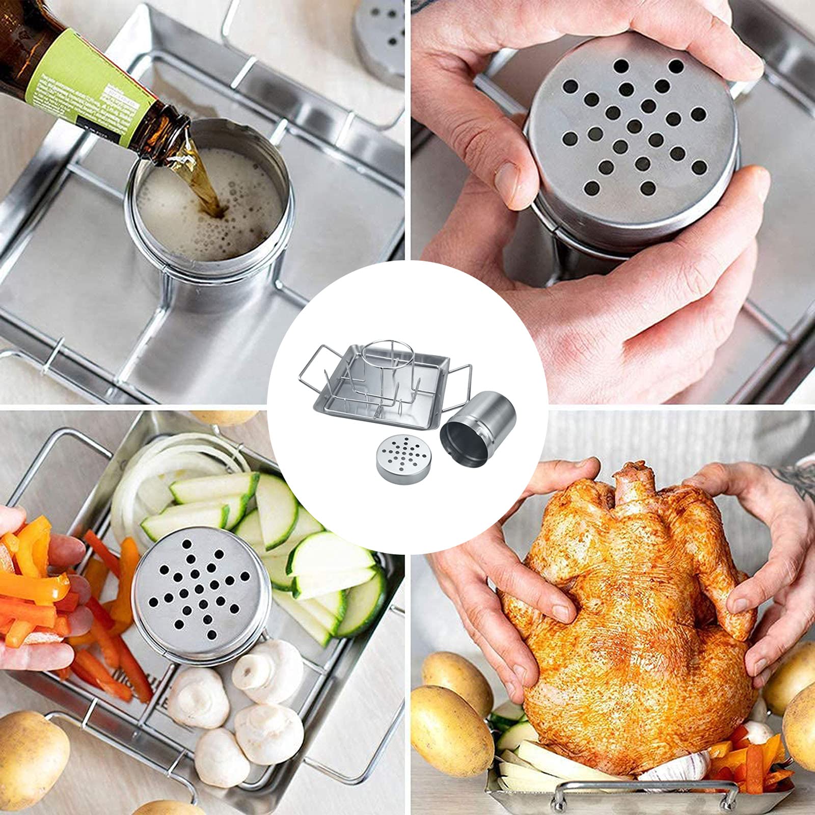 Rostiera Per Pollo BBQ-Toro In Ghisa - Con Cono Aromatico E Vassoio, Ø 28 Cm - Foto 6