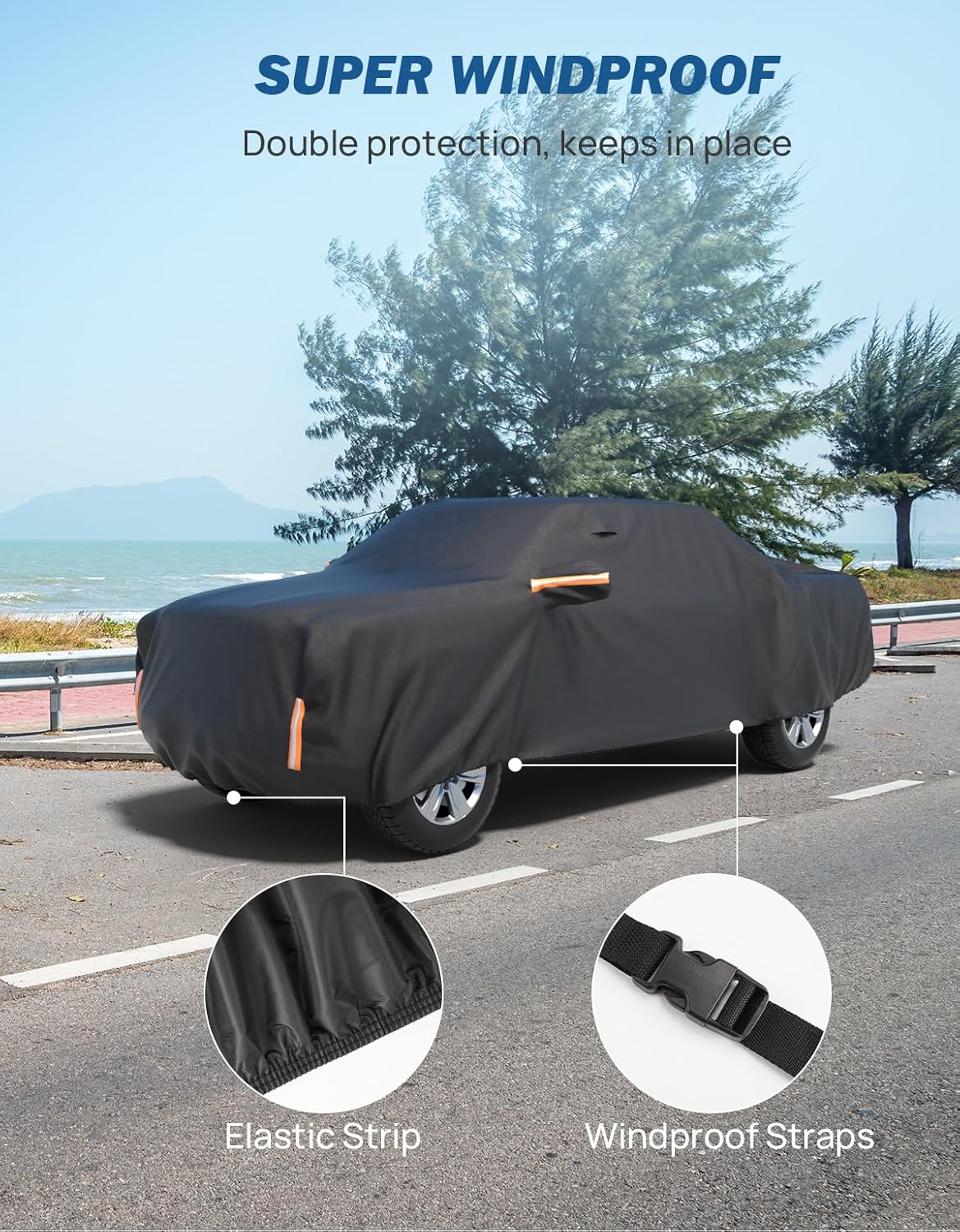 JOYTUTUS Car Cover Compatible with 2015-2026 F150 5.5ft Truck Bed, Soft Cotton Inner Crew Cab Cover, Hail Sun UV Protector Waterproof Outdoor Cover