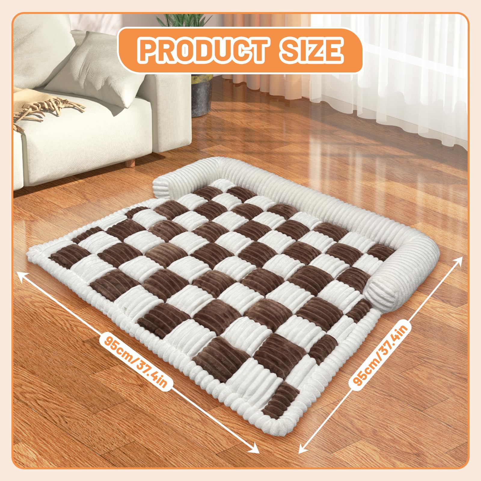 Dog Sofa Bed Cover & Cat Sofa Protector, Waterproof Orthopedic Pet Bed Mat with Non-Skid Plush - Image 2