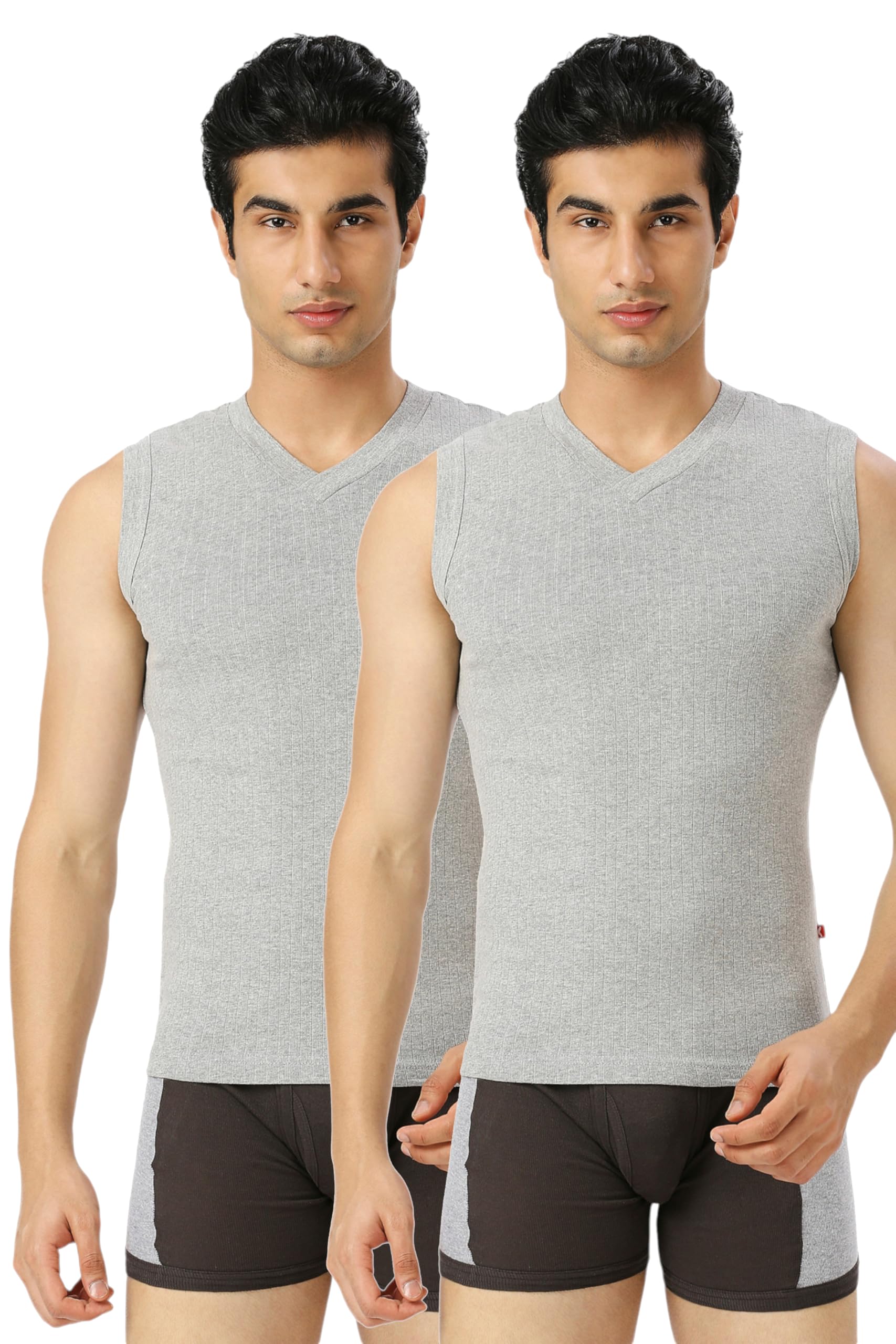 Men Solid Soft Cotton Rib V-Neck Muscle Vest for Men | Sporty Vest for Men | Stretchable, Breathable Inner Vest-image-30