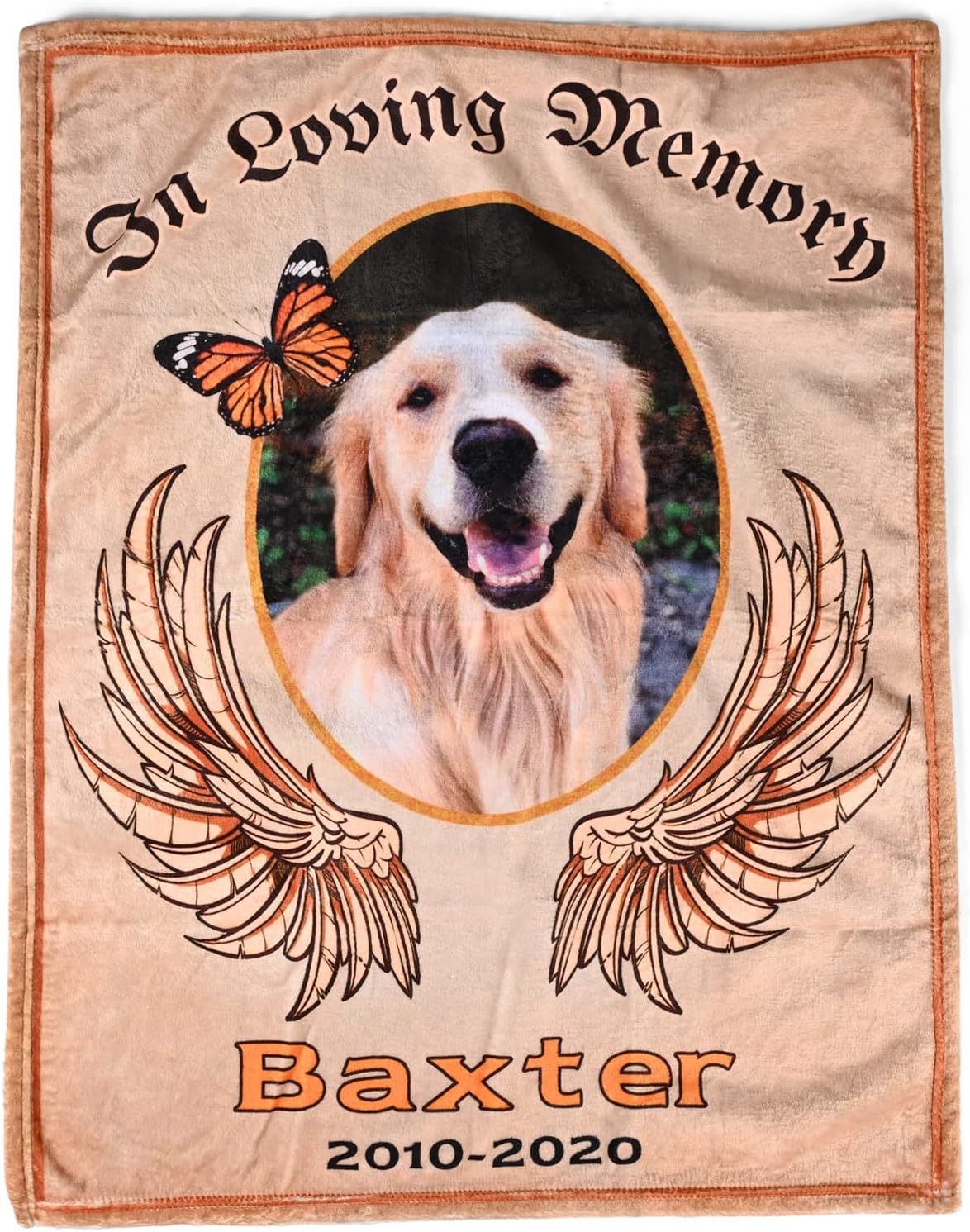 Personalized Pet Loss Bereavement Gifts - Dog Memorial Gifts Blanket Custom Photos Collage and Name - Rainbow Bridge Sympathy Keepsake Gift for Dog Passing Away