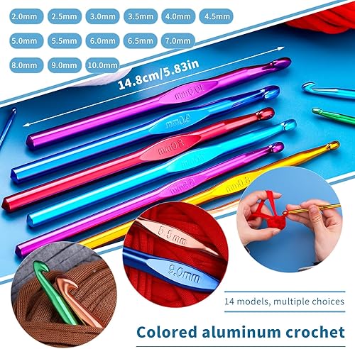 Miniatura 6 de Pnytty Kit de ganchillo para principiantes, kit de 107 piezas de ganchillo para principiantes para adultos con hilo de camiseta fácil de 17.64 oz,