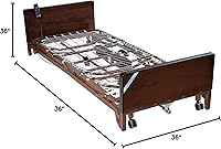 Vista 3 de Drive Medical Ultra Light Plus - Cama baja totalmente eléctrica, marrón, sin rieles y sin colchón, 36 pulgadas
