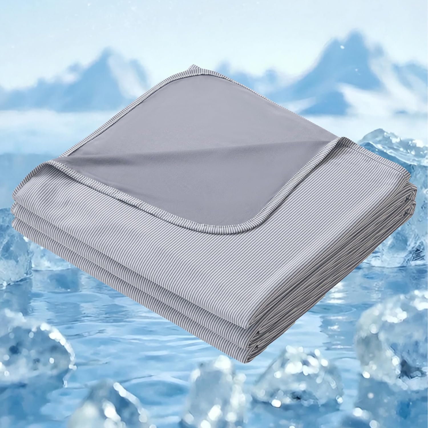 COOVA Cooling Blanket for Hot Sleepers,Lightweight Summer Cold Thin Blanket for Night Sweats and Hot Flashes,Breathable Soft Blanket for Bed Couch Sofa,(Grey,60x80 inches)