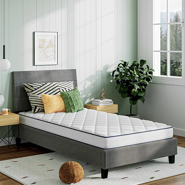 Novill 6/8 Inch Twin XL Mattress, Foam and Spring Hybrid Twin XL Mattress with Medium Support, CertiPUR-US Certified Foam & Steel Coils, Durable Design, Guest and Youth Bedroom, Eco-Friendly Packaging