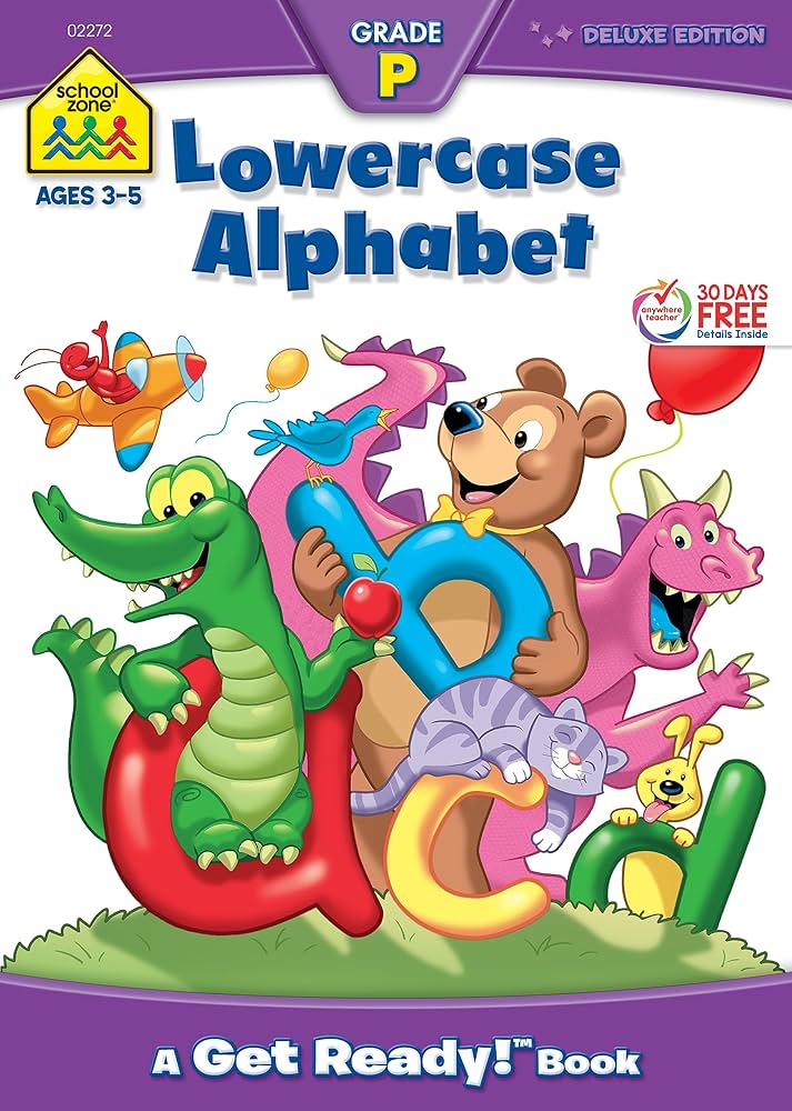 School Zone Lowercase Alphabet Workbook: 64 Pages, Preschool to School Zone Lowercase Alphabet Workbook: 64 Pages, Preschool to