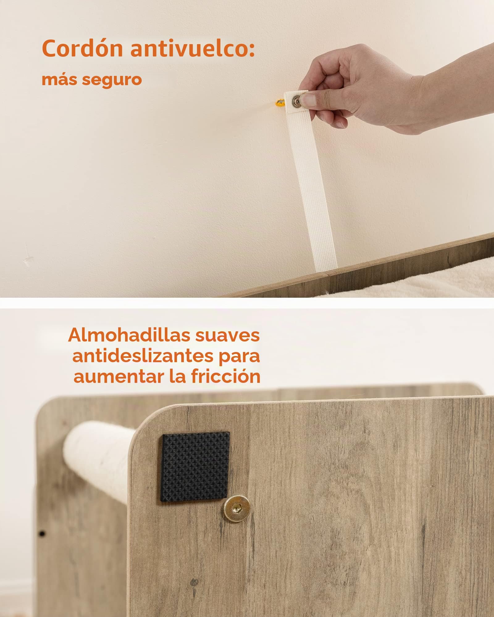 FourFurPets Árbol para Gatos, Altura 68 cm, Torre de Gatos, con 3 Postes de Sisal de 60cm, 56x40 cm Gran Plataformas, Pompones, Greige