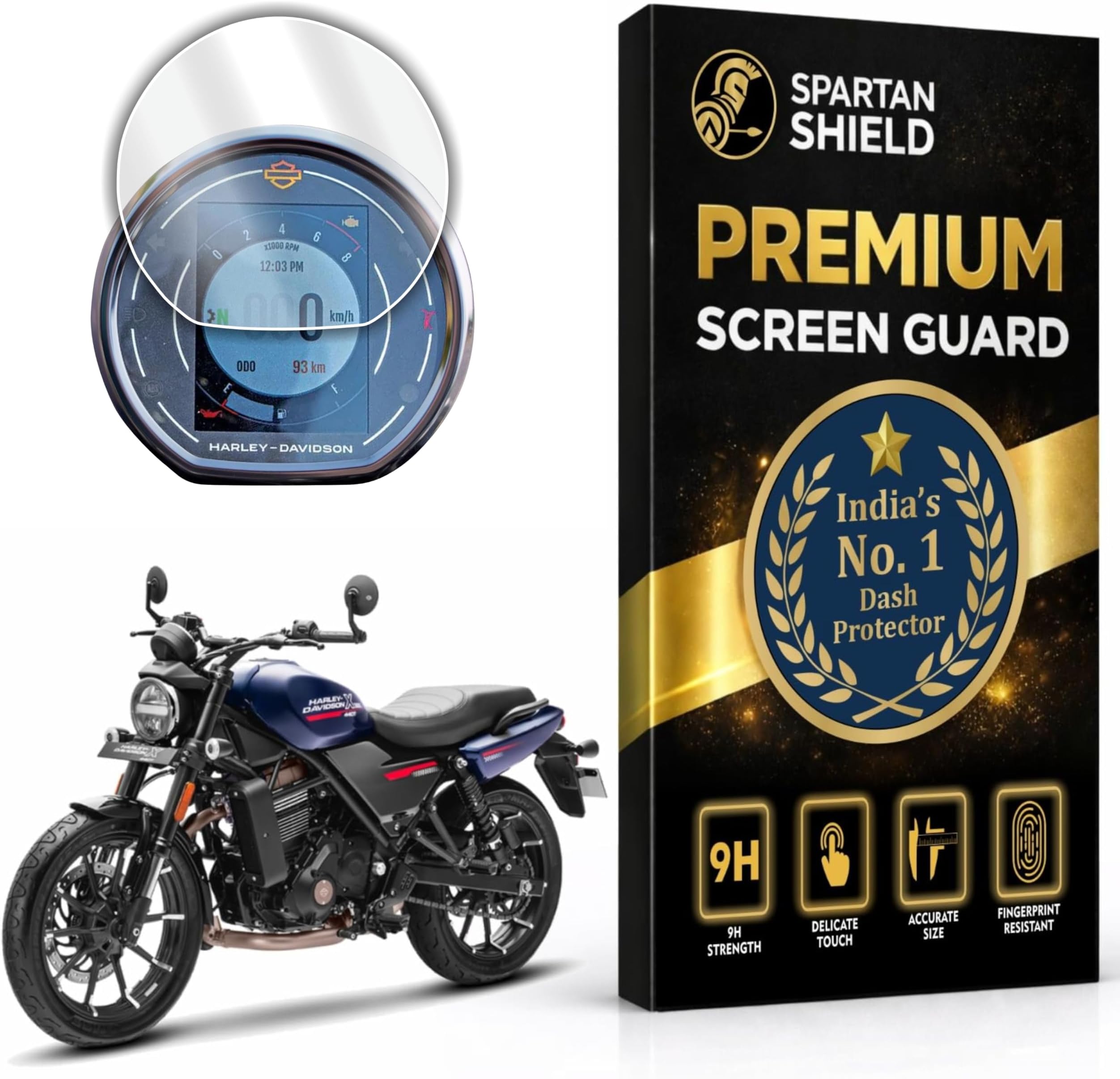 Screen Guard For HARLEY DAVIDSON X440 2024+ Bike 3.5 Inch TFT Instrument Cluster Display || Anti Scratch | Water Resistant | HD Clarity || DENIM VIVID S Accessories || X440 Protector 2026 [Not Tempered Glass]
