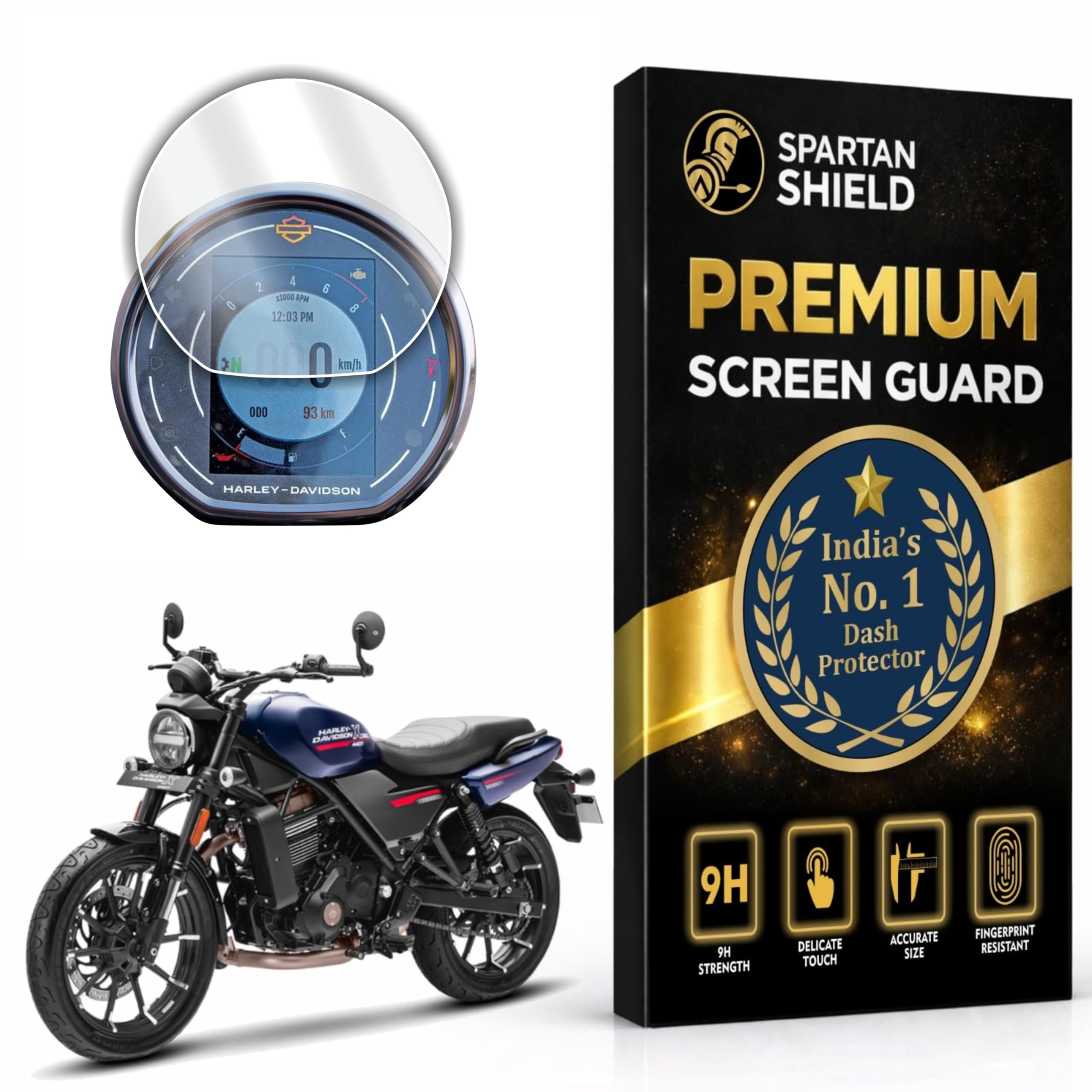 Screen Guard For HARLEY DAVIDSON X440 Bike 3.5 Inch TFT Instrument Cluster Display || DENIM VIVID S Digital Meter Accessory || 2023 HarleyX440 Protector [Not Tempered Glass]