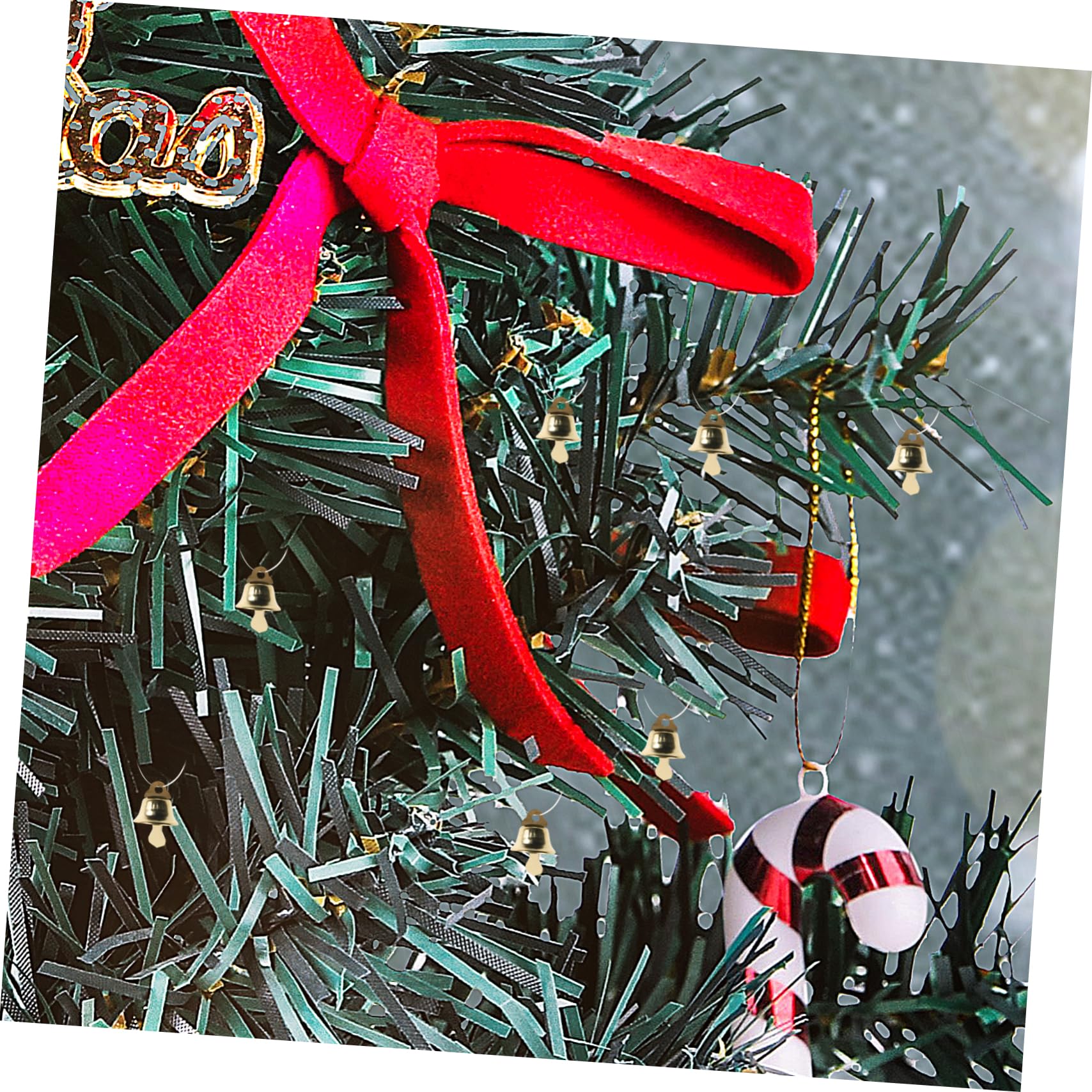 SHOWERORO Ciondolo a Campana Natalizia Mini 14 Mm Dorato Accessori Fai Da Te Per Decorazioni Albero Di Natale Set Da 120 Pezzi Campane Pendenti Per Artigianato e Regali Creativi Natalizi