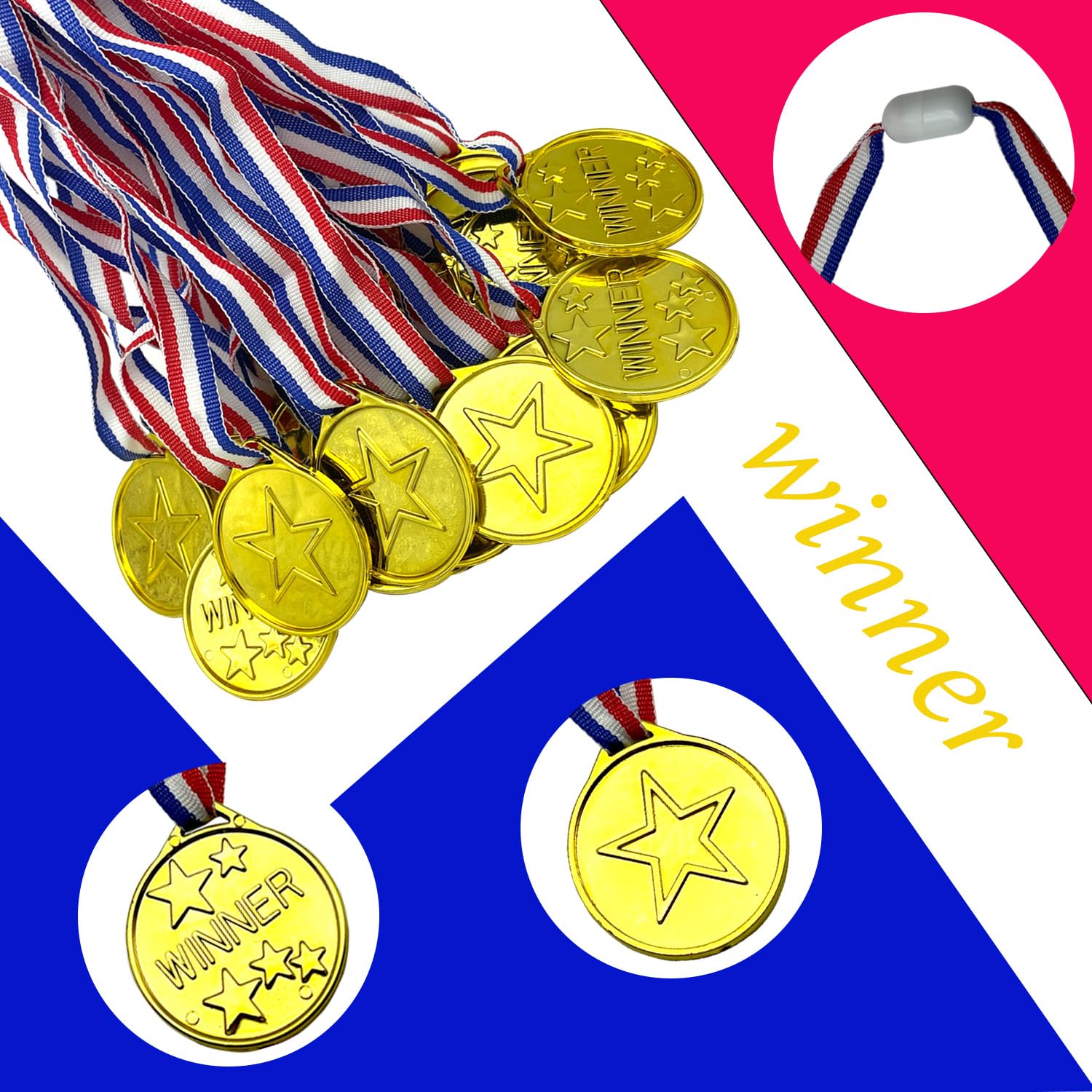 Oisinlas Lot De 100 Médailles D'or En Plastique Pour Enfants, Pour