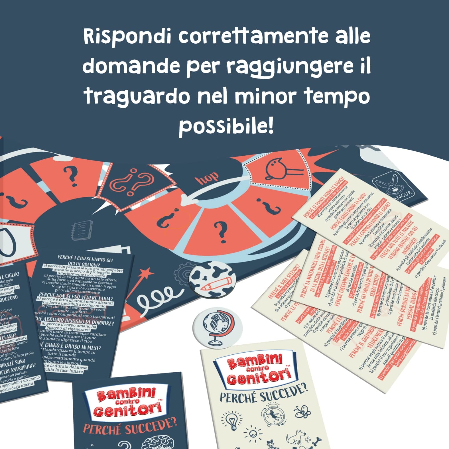 KANGUR Gioco da Tavolo Educativo Quiz Gioco di Carte per Famiglie Giochi Educativi per Bambini BAMBINI contro GENITORI Perché succede? Gioco dai 8 Anni