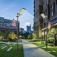Vista 6 de loyoele Poste de luz de calle, poste solar al aire libre de la lámpara de calle con base