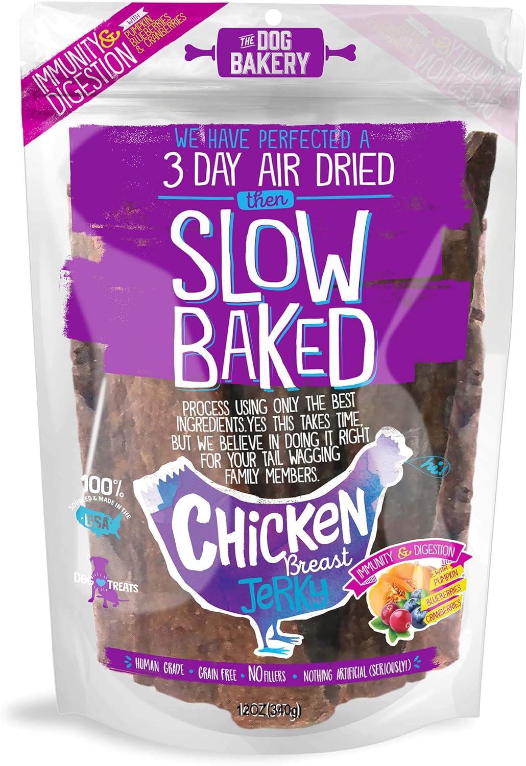 Chicken Jerky Dog Treats Made in The USA, Human Grade