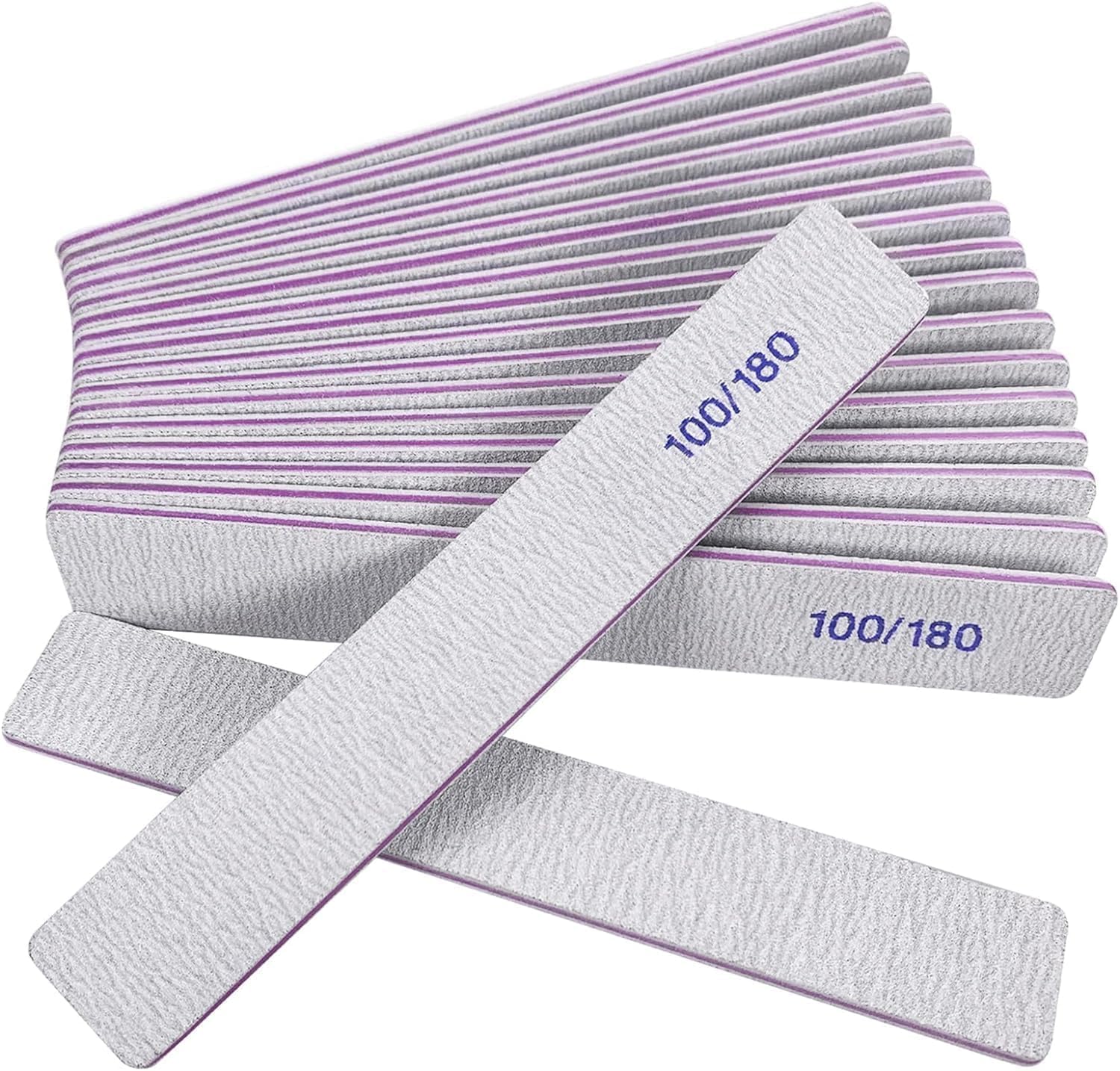 100/180 Grit Nail Files Professional Double Sided Emery Board Nail File for Acrylic, Gel, Natural & Press On Nails, Manicure Pedicure Sanding Buffer Tool for Salon & Home Use (3 PCS, 100/180 Grit Double)-image-11