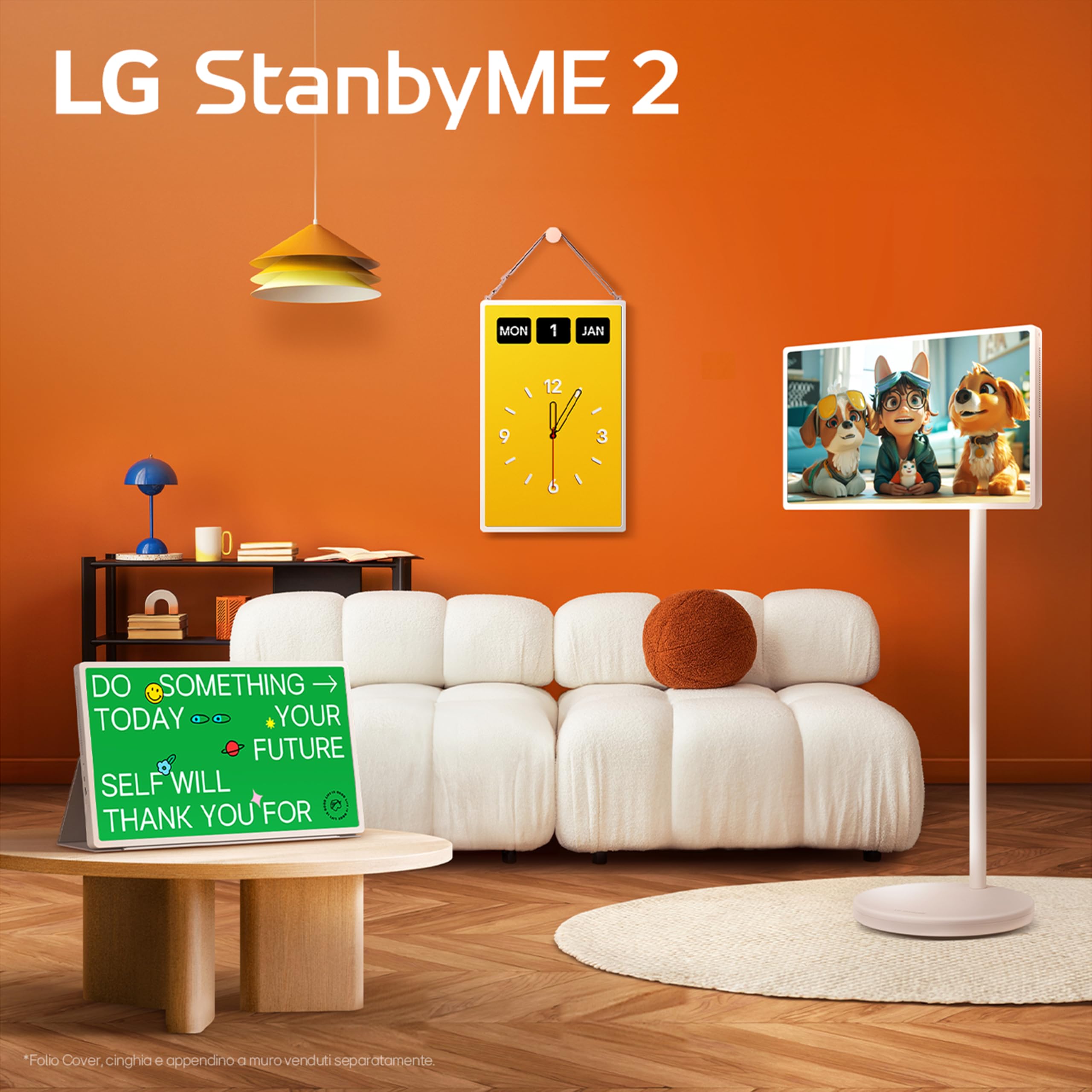 LG StanbyME 2 27LX6TDGA, Schermo Portatile Touchscreen 27'' Orientabile, Monitor Touch con Base a Stelo con Rotelle, Batteria Integrata 4 ore, Wi-Fi, webOS, Dolby Vision, Dolby Atmos, HDMI, USB-C 2025