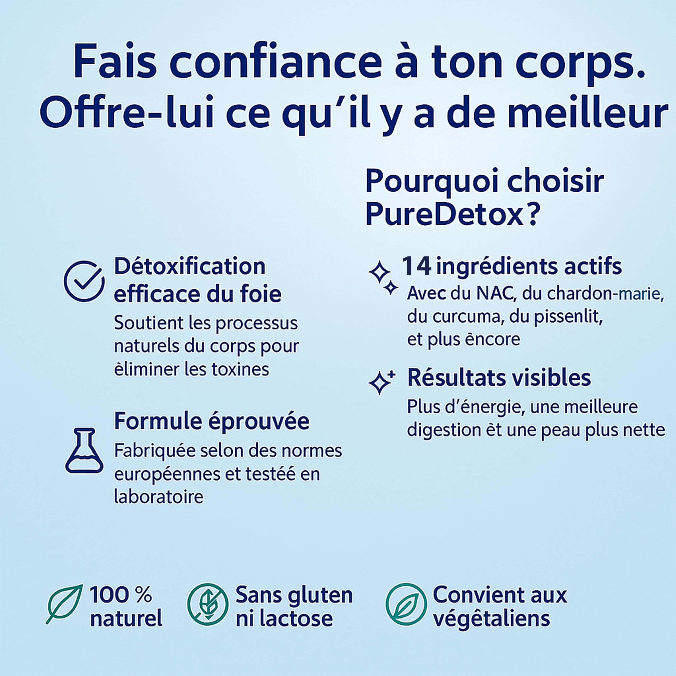 PureDetox – Complexe Détox & Soutien Hépatique – Chardon-Marie 300mg 91% Silymarine – Bien-être Quotidien & Antioxydant – L-Carnitine + Artichaut – 60 Gélules Végétales