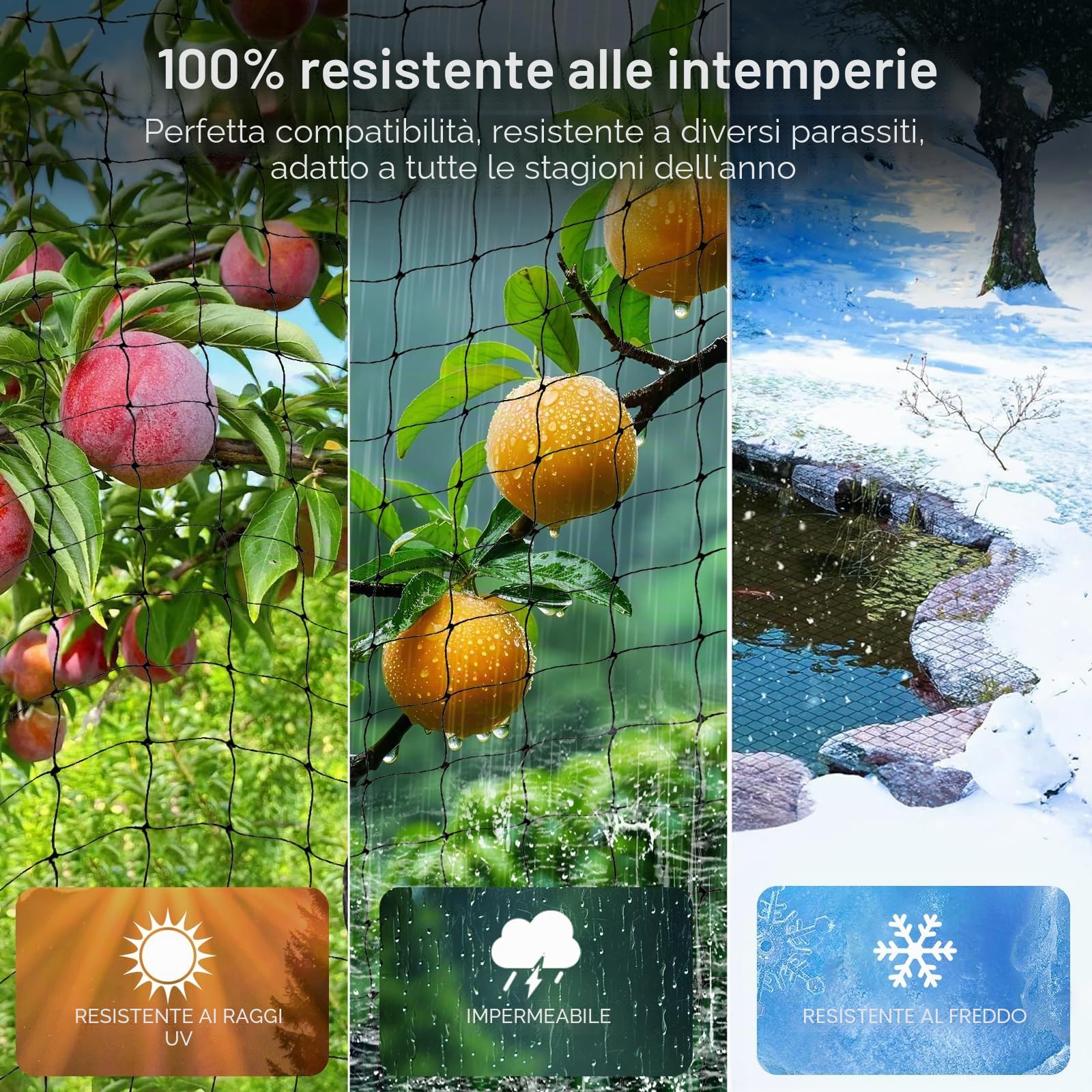 10 m x 10 m Rete Anti Piccioni, Rete Anti Uccelli Nero, Rete Giardino, per Giardino, Voliere, Protezione per Laghetto -Proteggere Piante, Frutta, Fiori, Alberi (Maglia da 2.5 X 2.5cm)