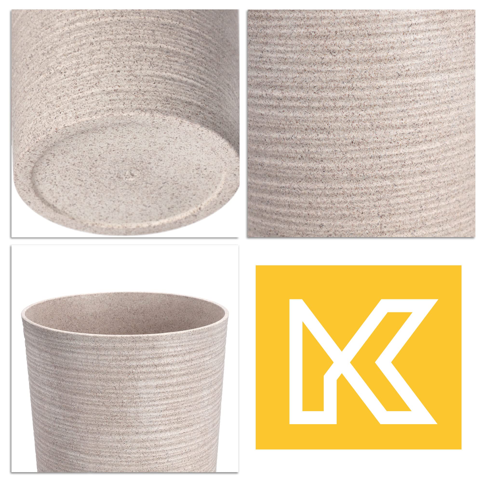 KADAX Maceteros Altos para Interior y Exterior, Macetas Grandes y Decorativas para Plantas de Gran Tamaño y Árboles Pequeños (Crema, Juego de 3)