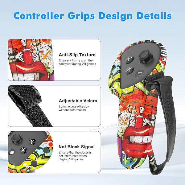 Tyasoleil VR Silicone Case Compatible with Meta/Oculus Quest 3S, VR Accessory Set, Include Controller Grip Leather Cover, VR Shell Cover, Face Cover, Lens Cover & 10PCS Disposable Eye Cover - 3